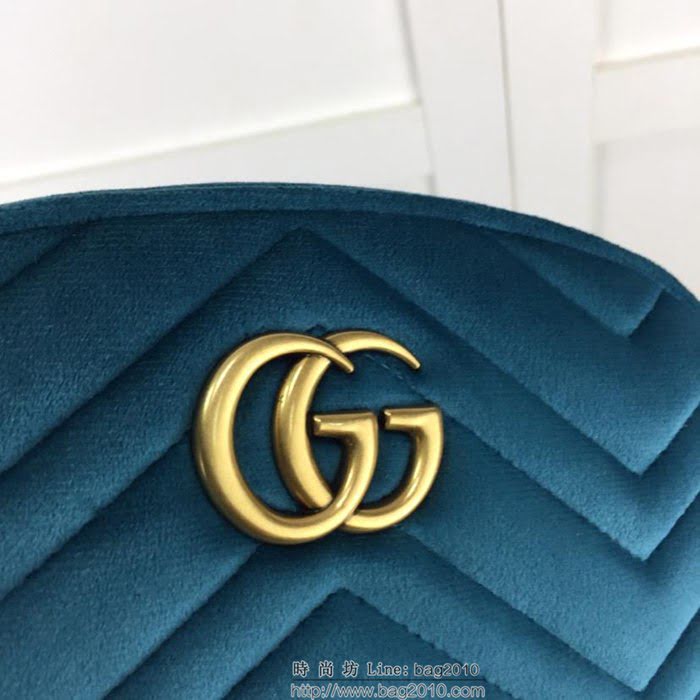 GUCCI古馳 新款 專櫃品質 原單 476434 天鵝絨 綠色 時尚腰包HY1333